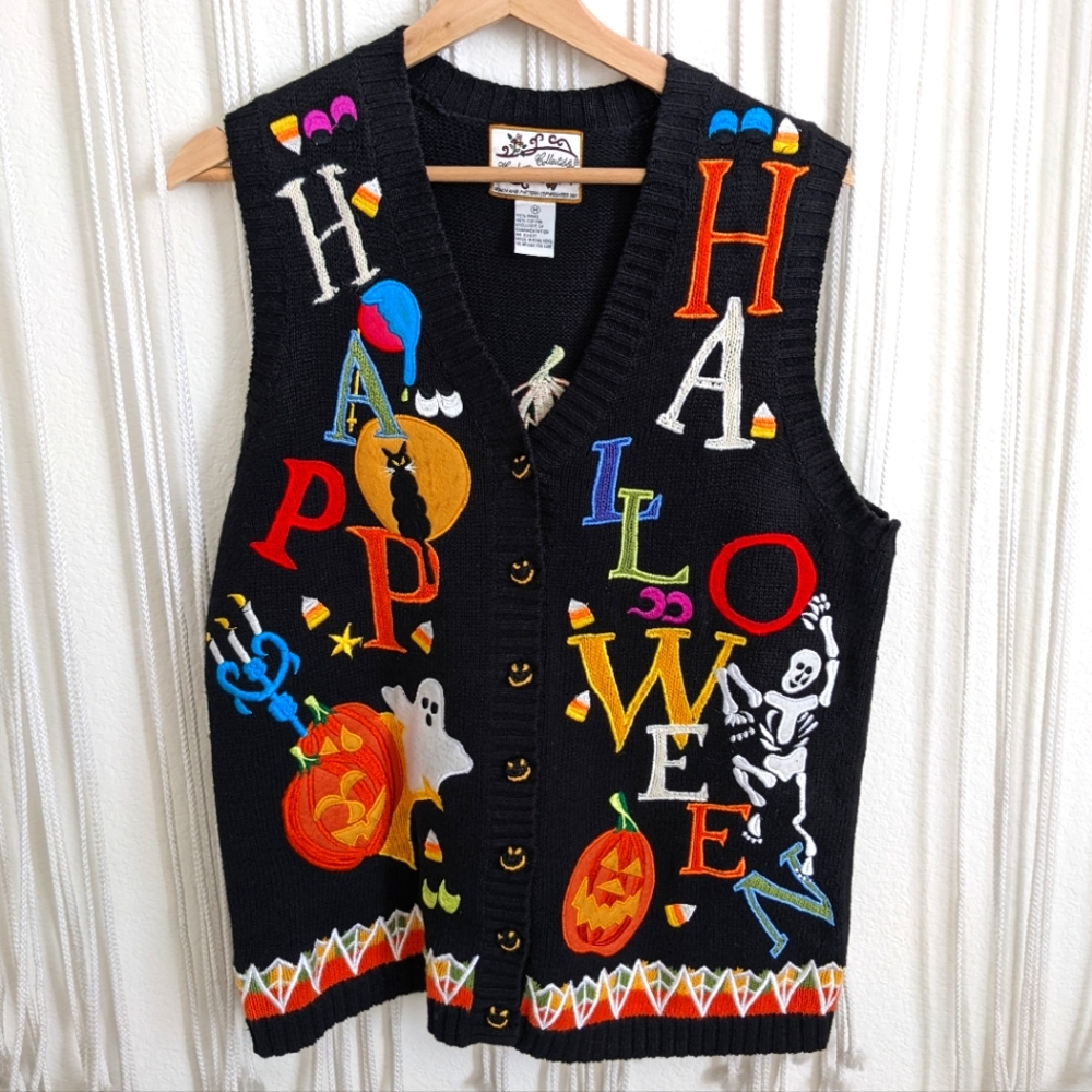 Vintage Ugly Halloween Sweater Vest